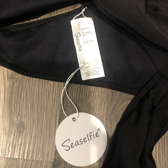 Seaselfie Black One Piece Cut Out Bathing Suit - Picture 4 of 4